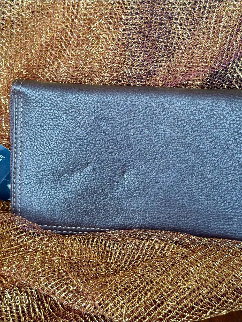 Liz Claiborne Brown Pebbled Leather Wallet